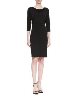 Womens 3/4 Sleeve Jersey Dress   David Meister   Black (6)