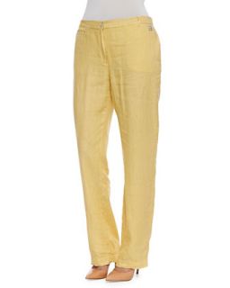 Rigore Linen Pants, Womens   Marina Rinaldi   Yellow (14W)