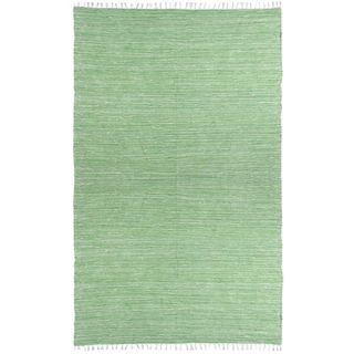 Green Reversible Chenille Flat Weave Area Rug (10 X 14)