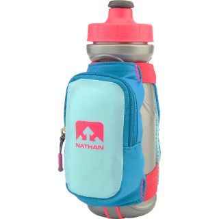 NATHAN QuickDraw Plus Water Bottle and Hand Strap   Size 22oz, Blue/pink