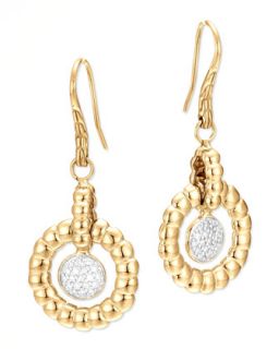 18k Bedeg Gold Diamond Drop Earrings   John Hardy   Gold (18k )