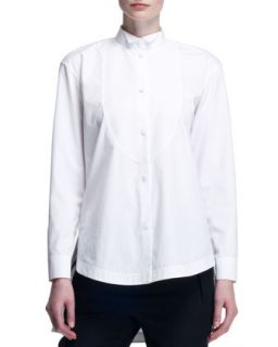Womens Poplin Tuxedo Bib Blouse   Givenchy   White (44/10)