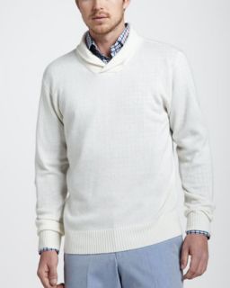 Mens Cotton Linen Shawl Sweater   Peter Millar   Shell (SMALL)