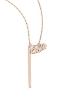Hanging Love Charm Necklace   Jennifer Zeuner   Rose gold