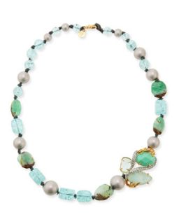 Maldivian Green Beaded Single Strand Necklace, 19   Alexis Bittar   Green
