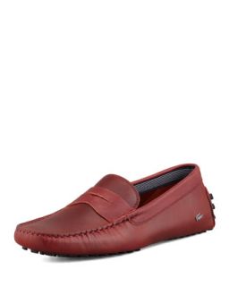 Mens Concourse Leather Penny Driver, Red   Lacoste   Red (10.0D)