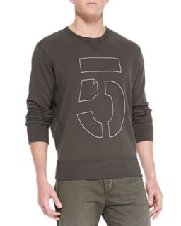 Mens Long Sleeve Number 5 Sweatshirt, Dark Gray   Rag & Bone   Dk gray (XL)