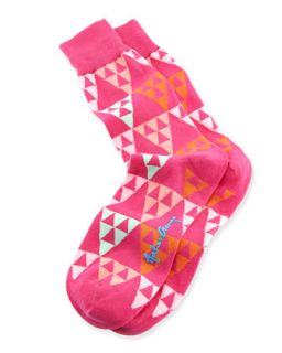 Triangles Mens Socks, Pink   Arthur George by Robert Kardashian   Pink