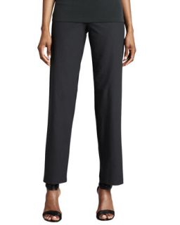 Womens Washable Crepe Straight Leg Pants   Eileen Fisher   Graphite (X SMALL