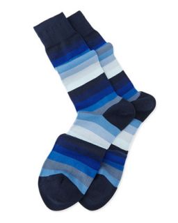 Mens Blender Striped Knit Socks, Blue   Paul Smith   Blue