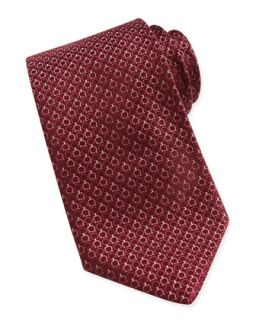 Mens Gancini Pattern Woven Tie, Red   Ferragamo   Red