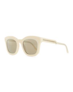 Thick Plastic Square Sunglasses, Beige   Stella McCartney   Beige