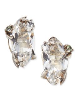 Clear Quartz, Sapphire & Diamond Stud Cluster Earrings   Alexis Bittar Fine  