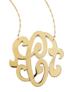 Swirly Initial Necklace, C   Jennifer Zeuner   Gold
