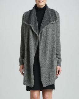 Womens Double Face Sweater Coat   White + Warren   Carbon grey (MEDIUM (8 10))