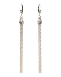 Sterling Silver Chain Tassel Earrings   Lagos   Silver