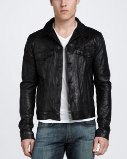 Mens Reid Leather Jacket, Black   J Brand Jeans   Black (LARGE)