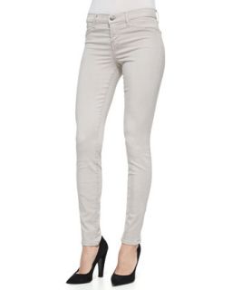 Womens 485 Luxe Sateen Skinny Jeans, Concrete Dust   J Brand Jeans   Concrete