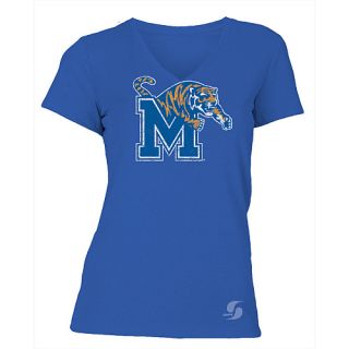 SOFFE Womens Memphis Tigers No Sweat V Neck Short Sleeve T Shirt   Size