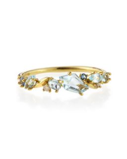 Gold Topaz, Sapphire & Diamond Cluster Band Ring   Alexis Bittar Fine   Gold (7)