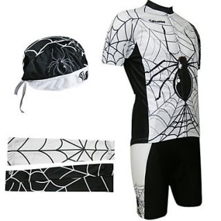 Cycling BIB Suits with Head Scarf and Arm Warmers(White and Black)