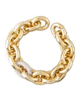 Pave Link Chain Bracelet   Eddie Borgo   Gold