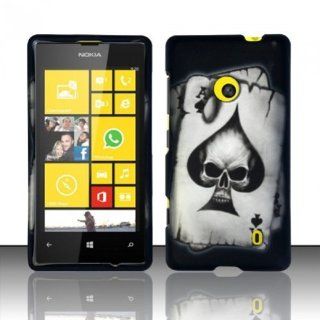 LF Spade Skull Designer Hard Case Protective Cover, Lf Stylus Pen and Lf Screen Wiper Bundle Accessory For T Mobil Nokia Lumia 521 Cell Phones & Accessories