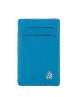 Mens Bourdon Leather Card Case, Turquoise   Alfred Dunhill   Turquoise/Blue