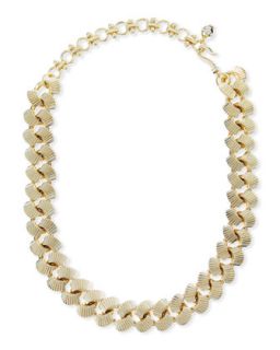 Brass Curb Chain Necklace, 19L   Lee Angel   Gold