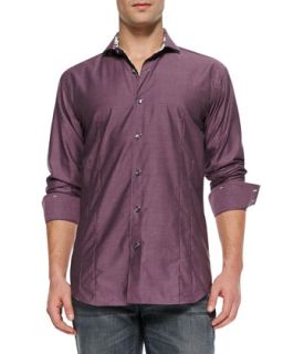 Mens Giorgio F Solid Sport Shirt, Purple   Bogosse   Purple (XXL/6)