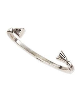 Skinny Hoof Cuff, Silvertone   Giles & Brother   Antique silver