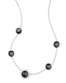 Stella Necklace in Hematite Doublet & Diamonds 16 18   Ippolita   Gray