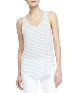 Womens Shore Faded Stripe Slub Tank   J Brand Jeans   Glass / white (MEDIUM)