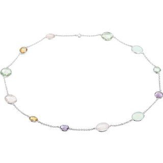 Sterling Silver 20" Multiple Gemstone Necklace 20.00 INCH Jewelry