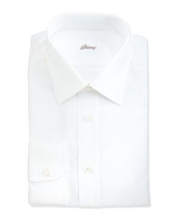 Mens Herringbone Dress Shirt, Lavender   Brioni   White (15 1/2R)