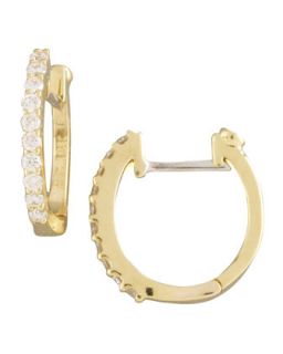 Pave Diamond Horseshoe Earrings   Roberto Coin   Gold