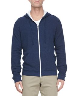 Mens Jersey Lined Heather Hoodie, Navy   Vince   Navy (XL)