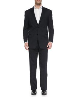 Mens City Fit 2 Button Wool Suit   Versace   Black/Stripe (54)