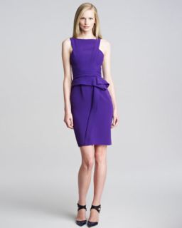 Womens Asymmetric Sleeveless Peplum Dress   J. Mendel   Violet (10)