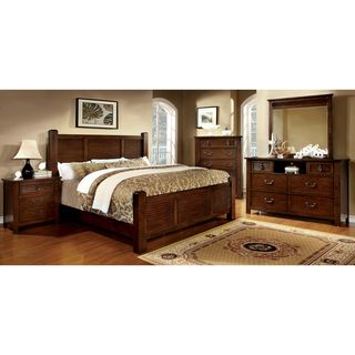 Furniture Of America Erindale 4 piece Brown Cherry Bedroom Set