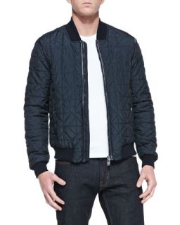 Mens Quilted Blouson Jacket, Navy   Versace   Navy (56)