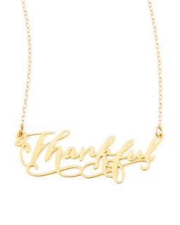 Thankful Pendant Necklace   Brevity   Gold