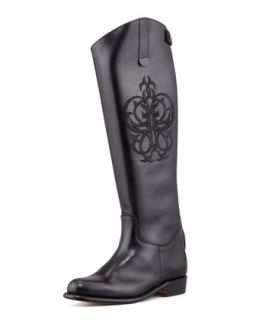 Polished Embroidered Riding Boot, Black   Frye   Black (36.0B/6.0B)