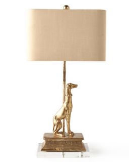 Left Regal Dog Table Lamp
