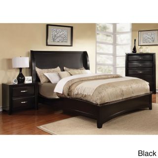 Furniture Of America Furniture Of America Loraine Modern 2 piece Wingback Bed With Nightstand Set Black Size California King
