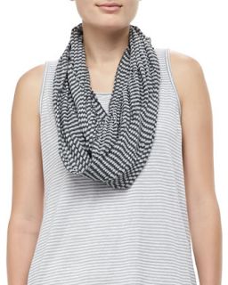 Crinkled Ramie Zigzag Infinity Scarf, Moon   Eileen Fisher   Moon (ONE SIZE)
