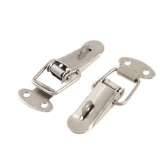 Toolbox Locked Style 2.4" Long Pull Down Loop Draw Latch Silver Tone 2 Pcs   Cabinet And Furniture Latches  