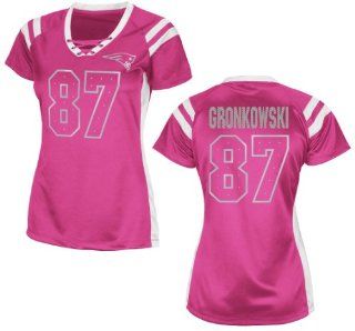 New England Patriots Rob Gronkowski Pink Draft Him III Womens Jersey Size L  Football Apparel  Sports & Outdoors
