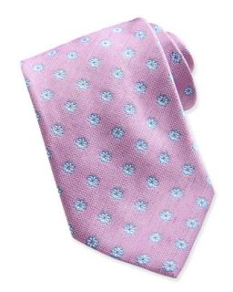 Mens Floral Neat Woven Tie, Pink   Brioni   Pink