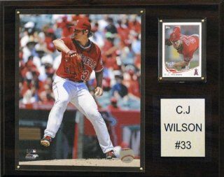 MLB Los Angeles Angels C.J. Wilson Player Plaque  Sports Fan Decorative Plaques  Sports & Outdoors
